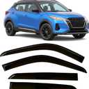 2018-2024 Tape-On Rain Guards for Nissan Kicks Side Window Visor Deflectors Extra Thick Vent Shades 2019 2020 2021 2022 2023