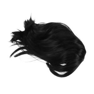 Natural Black Short Bob Wig with Bangs Straight Mushroom Shaped Cosplay Hair for Women Easy Styling Synthetic Costume Wig for Halloween Party and Role Play