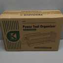 KAFAHOM Power Tool Organizer with Charging Station, Built in 8 Outlet Power Strip, Large 8 Drill Holder Wall Mount, Heavy Duty Metal Power Tool Storage Rack Tool Shelf for Garage Organization Black (Yellow-32 inches)