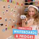 Curious Columbus Magnetic Objects and Letters. Set of 78 Foam Magnets Including 52 Pictures and 26 Uppercase Alphabet Magnets from A-Z. Educational Toy for Preschool Learning