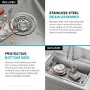 KRAUS Fairlane 33-inch Drop In/Top Mount Single Bowl 18-Gauge Stainless Steel Kitchen Sink, KHT640-33