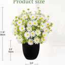 DILATATA Artificial Daisy Flowers in Pot 12 Inch Fake Flowers Silk Daisy Arrangement Faux Plant Flower Decor for Spring Home Decor Table Centerpiece Garden Porch Window - White