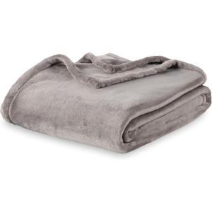 Berkshire Blanket Classic VelvetLoft Solid Bed Blanket Queen Size,Lightweight Soft Fuzzy Plush Blanket for Bed and Couch,Charcoal Gray,90x90 Inches