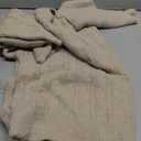 ELLEVEN Womens Off Shoulder Cable Knit Sweater, Soft Oversized Pullover for Casual Fall Winter Outfits (Large, Khaki)