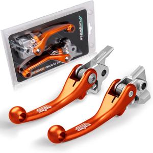 Dirt Bike Brake Clutch Lever Set,Pivot Adjustable Titanium Alloy for SX SXF SXS SXSF EXC EXCF XC XCW XCF XCFW XCRW EXCR 250 300 350 400 450 500 530 Orange