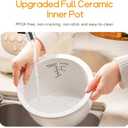 Joydeem Ceramic Rice Cooker, 6 Cups Uncooked Rice Cookers with Pure Ceramic Inner Pot, Healthy & PFOA Free, 3L/3.2 qt, DFB-C300