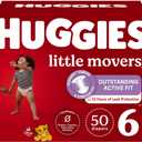 Huggies Size 6 Diapers, Little Movers Baby Diapers, Size 6 (35+ lbs), 50 Count (2 packs of 25), Packaging May Vary