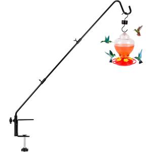 Deck Bird Feeder Hanger with 3in Clamp for Railing 41 Inch Heavy Duty Deck Hook for Bird Feeder Extensible Deck Bird Feeder Pole 360 Degree Swivel Plant Hooks for Hanging Baskets Wind Chime Lantern