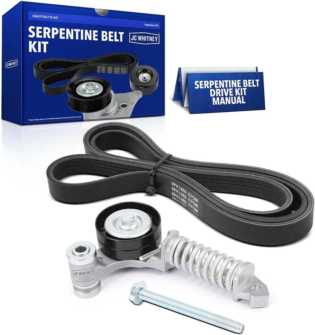 JC Whitney JFBAJCWTBK00156 Engine Serpentine Drive Belt Kit - Compatible with Chevrolet Cruze 2012-2015, Cruze Limited 2016-1.4L