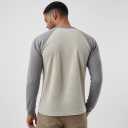 Mens T-Shirts Baseball Vintage Fashionable Lightweight Casual Cotton Crew Neck Slim Fit with Raglan Long Sleeves (Gray, XXL)