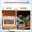 3 Tier Medicine Cabinet Origanizer for Home, Portable Medicine Oirganizer with Handle, Multipurpose Medicine Box with Removable Tray, First Aid KIT Box