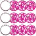 CHUNNIN 12 Pcs Disco Ball Compact Mirror Bulk Hot Pink Party Favors 2.76In Cowgirl Handheld Pocket Mirror Glitter Party Vintage Round Makeup Portable for Girls Women Gift Birthday Bachelorette