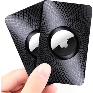Compatible with Apple AirTag (1st & 2nd Generation), Ultra Thin AirTag Wallet Holder 2 Pack, Slim AirTag Card Holder Case for Purse, Handbag, Backpack, or Clutch