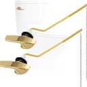 2Pack Universal Side Mount Toilet Handle Replacement Kit Compatible with Kohler K-GP30324-CP/Glacier Bay Toilet with Flapper Chains, Metal Toilet Flusher Lever, Shiny Gold