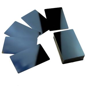 RXBC2011 100pcs Blank Metal Business Cards Laser Engraving Aluminum (black 100 pcs)