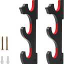 Wall Mounted Sword Rack 3 Tiers - Katana Sword Hanger Display Stand Red Velvet Lining for Lightsaber Katana (Black)