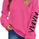 SFHFY Womens Mom Sweatshirts: Mama Crewneck Lightweight Sweatshirt Mom Life Pullover Mama Long Sleeve Shirt Tops Small