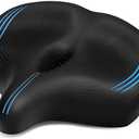 CDYWD Oversized Bike Seat for Men & Women Comfort, Extra Wide Soft Padded Bicycle Seat Cushion, Large Comfortable Replacement Saddle for Peloton, Stationary Exercise Bike, Cruiser, Ebike, City Bike