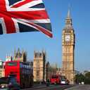 BELECO Big Ben Backdrop 7x5ft Fabric London Street Backdrop British Flag England Parliament House Buildings UK Photo Backdrop British Party Decorations Europe Travel Portrait Photoshoot Props