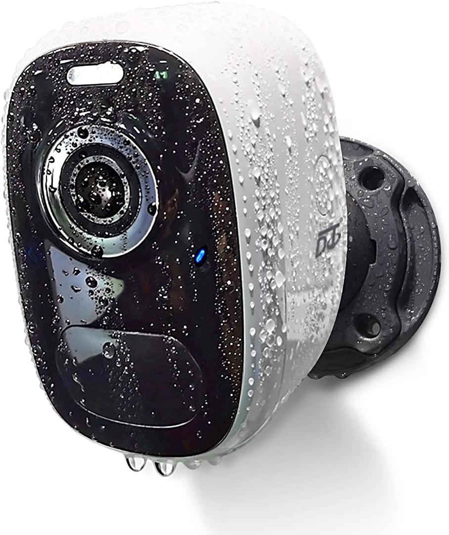 DCT Wireless Outdoor Security Camera: Magnetic, Battery-Powered, 2K Color Night Vision, Weatherproof, Motion Detection, 2-Way Audio, Spotlight & Alarm, SD/Cloud, Long Battery Life (White)