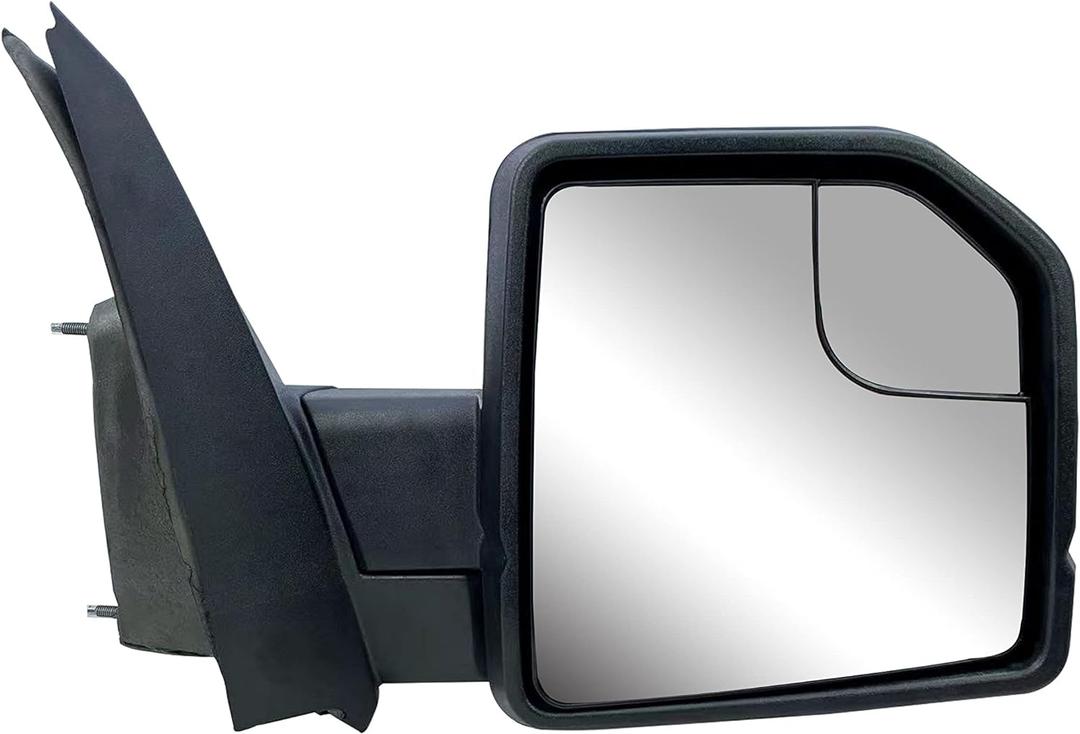 Replacement Passenger Right Side Door Mirror Manual Folding Power Glass No Heated No Signal Light with Temperature Sensor Textured Back Cover For Ford F-150 from 2015 to 2020