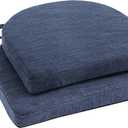 IPYNBAP Chair Cushions for Dining Chairs, Kitchen Chair Cushions, 16'' x 16'' x 2'', Non Slip Indoor Seat Cushions, Chair Pads for Dining Chairs with Ties & Removable Cover, Set of 2, Navy