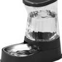 Gardner Pet Automatic Dog Water Dispenser Gravity Stainless Steel Water Waterer Feeder, Large Capacity Water Feeding Bowls for Medium & Large-Sized Dogs Cats Other Pets -(2.1 Gallon) (Dark)