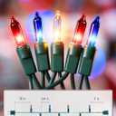 4th of July Decoration Patriotic Mini String Lights - 200 Count 40 Feet Red White Blue Christmas Lights Green Wire Waterproof for Indoor Outdoor Xmas Holiday Party Patio Independence Day Decoration