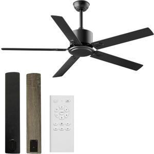 BECLOG Ceiling Fans With Remote 42 Inch Black Ceiling Fan No Light 6 Speeds Reversible Timing Noiseless Modern Ceiling Fan Without Lights For Bedroom Kitchen Indoor Outdoor (Black)