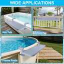 winemana Pool Bar for Above Ground Pool, 38.4 x 12 Inch Adjustable Poolside Table Foldable Swimming Pool Shelf Fits Round Oval Rectangle Frame Pools Outdoor Drink Tables for Deck Patio, Grey