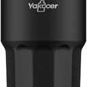 Travel Coffee Mug 16 oz with Lid and Flip Straw, Leak-Proof Food Grade 304 Stainless Steel Coffee Insulated Tumbler, Double Wall Vacuum Cup for Hot and Cold Drinks,Black
