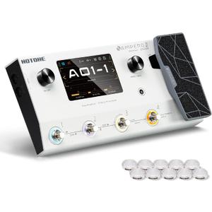 HOTONE Multi-Effects Pedal Dual Effect Chains with Expression Pedal FX Loop MIDI I/O Stereo OTG USB Audio Interface Touch Screen Ampero II(Include 10 PCS Additional Footswitch Toppers)