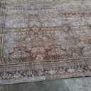 Loloi Layla Collection LAY-03 Olive/Charcoal 7'-6" x 9'-6" .13" Thick Area Rug, Soft, Durable, Vintage Inspired, Distressed, Low Pile, Non-Shedding, Easy Clean, Printed, Living Room Rug