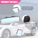 Bling Car Rear View Mirror, Rhinestones Crystal Clip-on Rearview Mirror with HD Glass, Compatible with Most Cars, SUVs, Vehicles, Auto Interior Accessories for Women Girl (Pink) (Style 2-Pink)