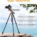 K&F CONCEPT 90''/230cm Overhead Camera Tripod, Horizontal Shooting Video Tripods with Fluid Head Heavy Duty, Detachable Monopod, for Indoor and Outdoor Use T254A7+FH-03