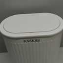 1.8 Gallons Small White Bathroom Trash Can with Lid, Slim Bathroom Garbage Bin, Removable Liner Bucket, Dog Proof Trash Can with Pop-Up Lid for Bedroom,Toilet