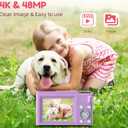 Digital Camera, FHD 4K Digital Point and Shoot Camera with 16X Zoom Anti Shake, 48MP Compact Small Camera with 32GB Card for Boys Girls Kids Fuchsia Purple