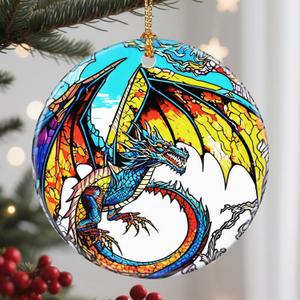 Dragon Christmas Ornament Holiday & Christmas Decorations, Gifts for Dragon Lovers, Xmas Gift Ideas