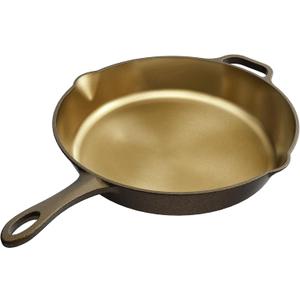 iLiving Seasoned Modern Heirloom Mirror Polished Cast Iron Skillet Pan 12" (2.0" Wall Height/2.7 L)