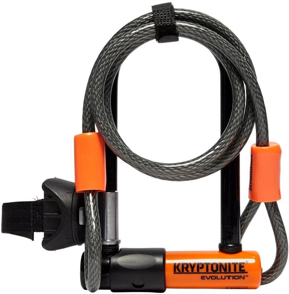 Kryptonite Evolution Mini-7 FlexFrame Lock with 4-Feet Kryptoflex Cable - Black/Orange