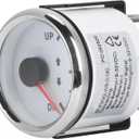 Boat Trim Gauge 52mm (2 Inch) 0-190ohm Trim Tilt Indicator Red Backlight with White Dial Silver Frame