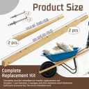 Hyonihao Wheelbarrow Handles Replacement Kit,2 Wedges,1 Pair 59 Inch | Coated Wooden, Pre Drilled, Wheelbarrow Parts, for Gardens, Lawns and Construction Sites 
