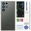Galaxy S23 Ultra Back Glass Replacement for Samsung Galaxy S23 Ultra Rear Back Cover Glass Waterproof and Camera Lens+Professional Repair Tool Kit SM-S918 (Green)