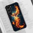 Compatible with Samsung Galaxy S23 Mobile Case Creative Acrylic Back Panel Silicone Protection Grip Specially Designed for Samsung Galaxy S23 Spread Wings Fire Phoenix