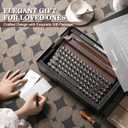 YUNZII QL75 Wireless Typewriter Hot Swap Retro Mechanical Keyboard,Punk Round Keycaps,RGB Backlit QMK/VIA Programmable, Multi-Device Keyboard with 2.4GHz/Type-C/BT5.0 (Wood, Cocoa Cream V2 Switch)