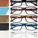 Gaoye Reading Glasses Men/Women, Eyeglasses, Blue Light Readers for Men/Women, Computer Eye Glasses, Cheaters (Black+clear+floral Green Solid Color+floral Blue Solid Color+floral Brown Solid Color), Magnification Strength: 3.25 x