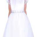 Girl 1st Communion Pure White Tulle Clothes Teens Kid First Wedding Dress Size 13-14Y