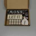 4 Pcs Winter Table Decorations Wooden Snowman Winter Tiered Tray Decor Reversible Christmas Table Centerpiece Rustic Decorative Snowman Block Signs Gift for Xmas Home Kitchen Decor