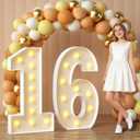 imprsv 16 Marquee Numbers, 4FT 16 Light Up Numbers for 16th Birthday Decorations, Large Marquee Light Up Number Sign for Anniversary Party Decorations (Need to Assemble)