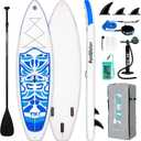 FunWater Inflatable Ultra-Light Stand Up Paddle Board for All Skill Levels with Premium SUP Paddleboard Accessories,Non-Slip Comfort Deck for Youth & Adults (Azul / Patchwork)